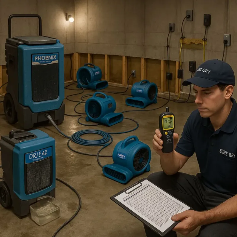 Structural Drying and Dehumidification process in Robbinsville, NJ
